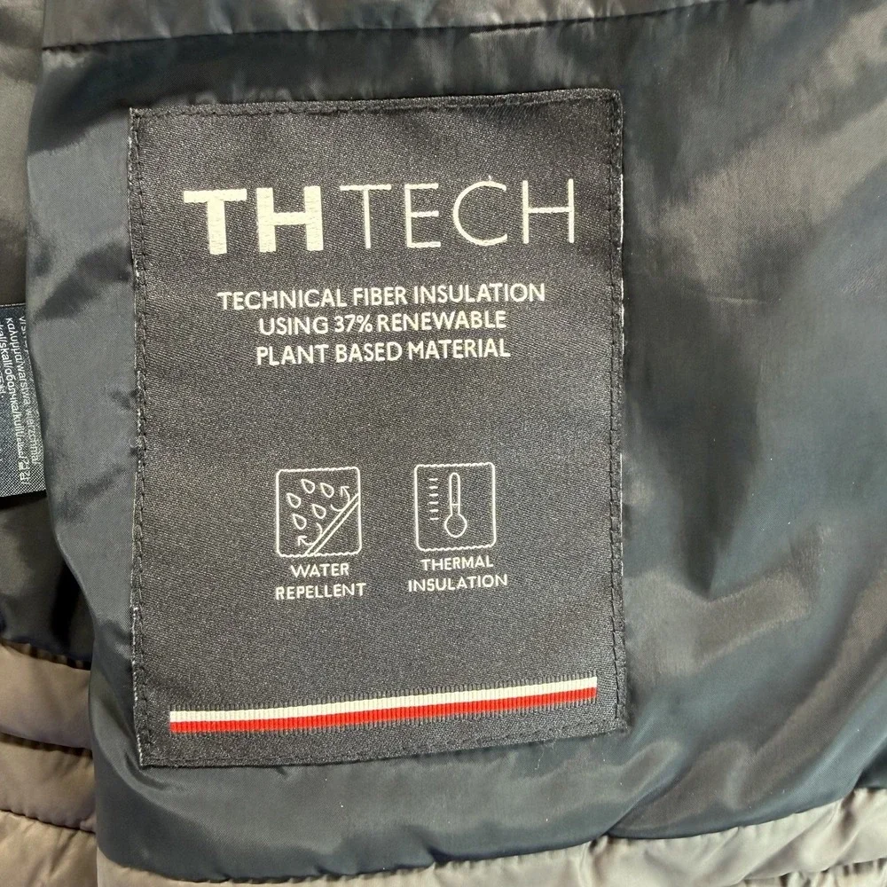 Tommy‎ Hilfiger Gray Full Zip Quilted Puffer Jacket M Classic Preppy